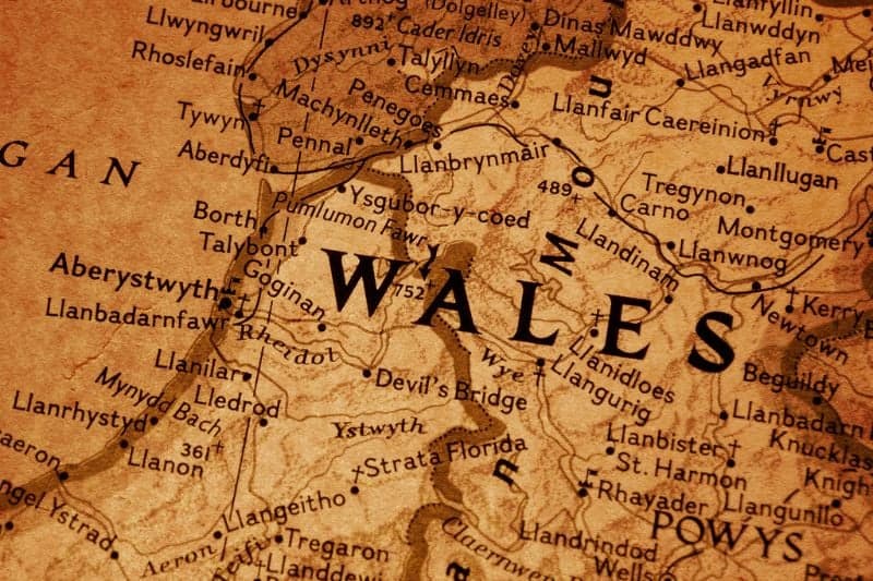 Wales on map Canva