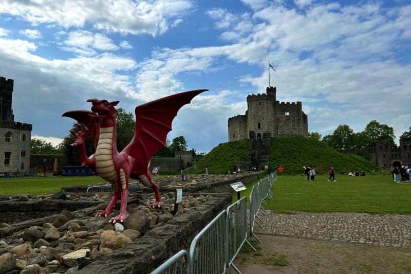 Cardiff Castle Courtyard View with Keep 2